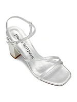 Oasis 85MM Metallic Leather Block-Heel Sandals