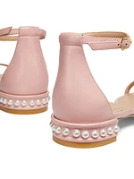 Nudistcurve Pearl-Embellished Leather Sandals