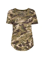 Cotton Camouflage Slub-Knit T-Shirt