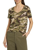 Cotton Camouflage Slub-Knit T-Shirt