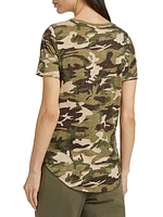 Cotton Camouflage Slub-Knit T-Shirt