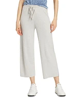 Rib-Knit Wide-Leg Crop Pants