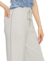 Rib-Knit Wide-Leg Crop Pants