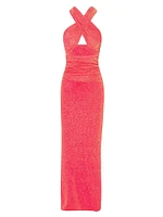 Brenda Twisted Shimmer Maxi Dress