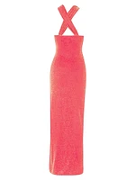 Brenda Twisted Shimmer Maxi Dress