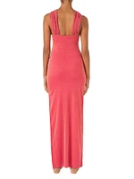 Brenda Twisted Shimmer Maxi Dress