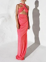 Brenda Twisted Shimmer Maxi Dress