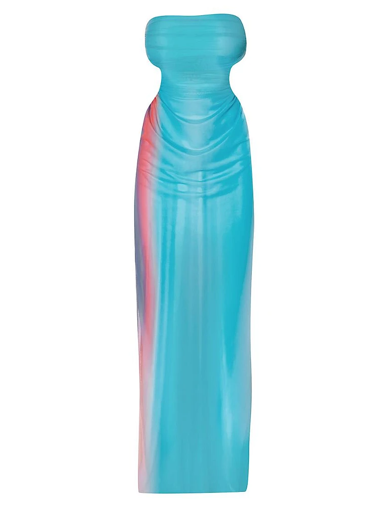 Lila Ombré Cut-Out Maxi Dress