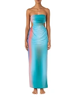 Lila Ombré Cut-Out Maxi Dress