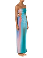 Lila Ombré Cut-Out Maxi Dress