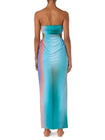 Lila Ombré Cut-Out Maxi Dress