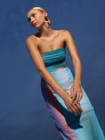 Lila Ombré Cut-Out Maxi Dress