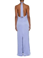 Sarakiniko Amorino Satin Halter Maxi Dress