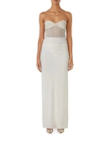 Sarakiniko Cam Embellished Strapless Maxi Dress