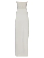 Sarakiniko Cam Embellished Strapless Maxi Dress