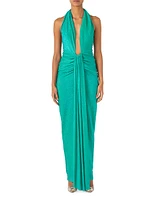 Sarakiniko Nana Halterneck Maxi Dress