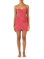 Irene Shimmer Draped Strapless Minidress