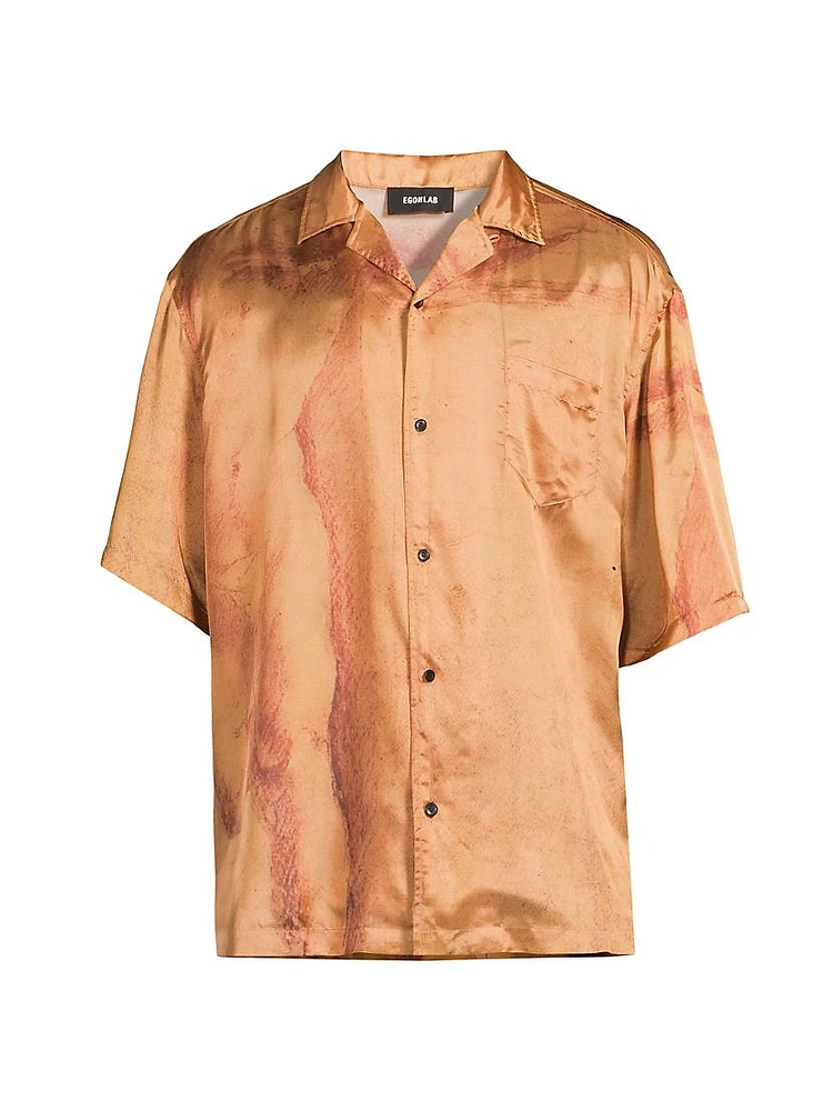 Toute Première Fois Satin Bowling Shirt