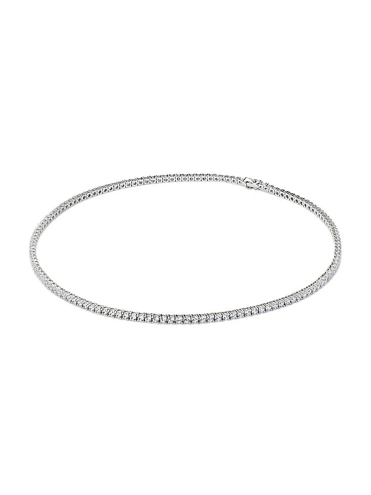 Sterling Silver & White Cubic Zirconia Chain Necklace