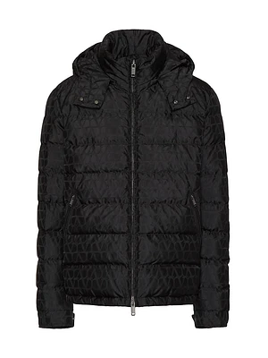 Nylon Down Jacket With Toile Iconographe Pattern