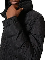 Nylon Down Jacket With Toile Iconographe Pattern