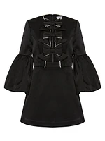 Augustine Puff-Sleeve Bow Minidress