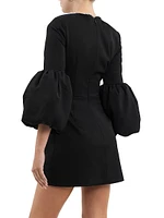 Augustine Puff-Sleeve Bow Minidress