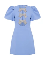 Juliana Puff-Sleeve Bow Minidress