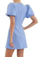 Juliana Puff-Sleeve Bow Minidress