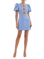 Juliana Puff-Sleeve Bow Minidress