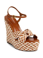 Cass 101MM Geometric Woven Leather Wedge Sandals