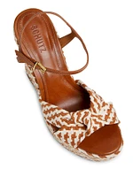 Cass 101MM Geometric Woven Leather Wedge Sandals