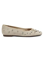 Arissa Shine Embellished Canvas Ballet Flats