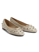 Arissa Shine Embellished Canvas Ballet Flats