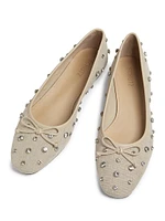 Arissa Shine Embellished Canvas Ballet Flats