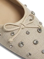 Arissa Shine Embellished Canvas Ballet Flats