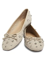 Arissa Shine Embellished Canvas Ballet Flats