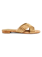 Latifah Cork & Metallic Leather Sandals