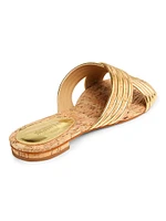 Latifah Cork & Metallic Leather Sandals