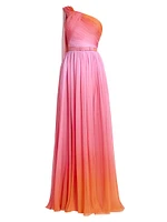 Miami Gradiant One-Shoulder Gown