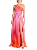 Miami Gradiant One-Shoulder Gown