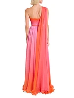 Miami Gradiant One-Shoulder Gown