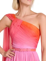 Miami Gradiant One-Shoulder Gown