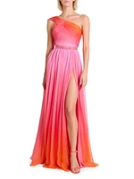 Miami Gradiant One-Shoulder Gown