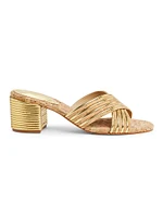 Latifah 65MM Metallic Leather Mule Sandals