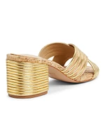 Latifah 65MM Metallic Leather Mule Sandals