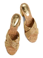 Latifah 65MM Metallic Leather Mule Sandals