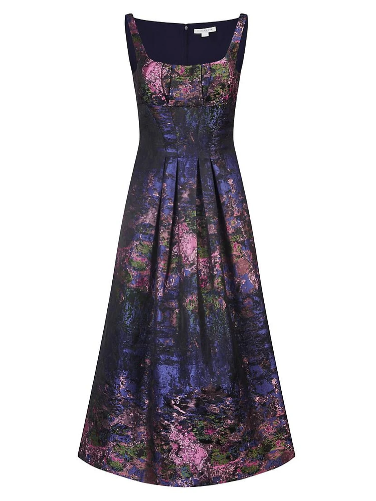 June Monet Jacquard Midi-Dress