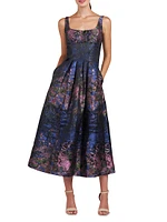 June Monet Jacquard Midi-Dress