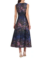 June Monet Jacquard Midi-Dress